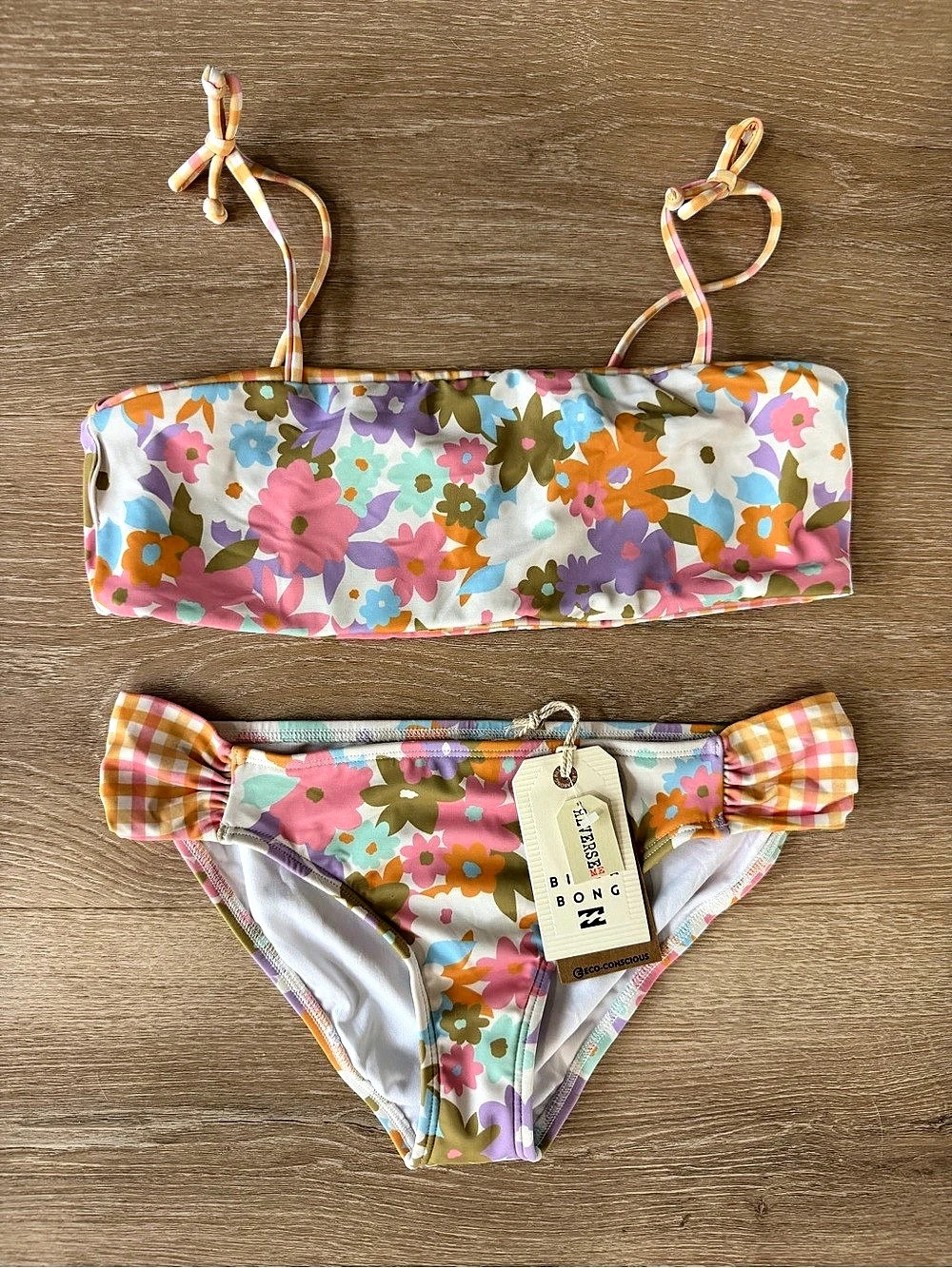 Billabong Kissed by the Sun Floral Bikini Set Multicolor Size 14 NWT